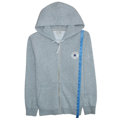Converse Men's Grey Full Zip Hoodie Size S Classic Logo Sweatshirt