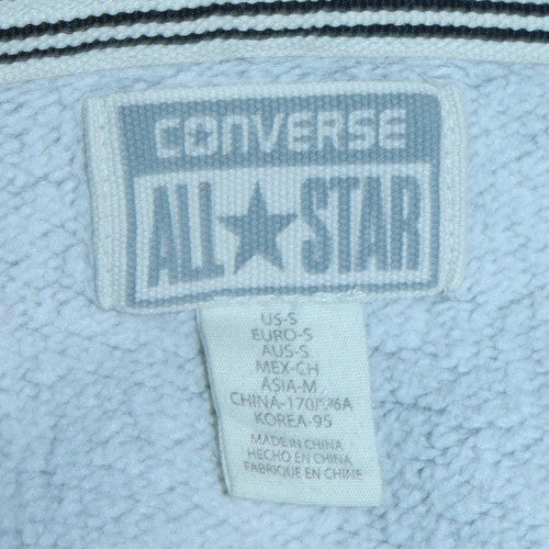 Converse Men's Grey Full Zip Hoodie Size S Classic Logo Sweatshirt