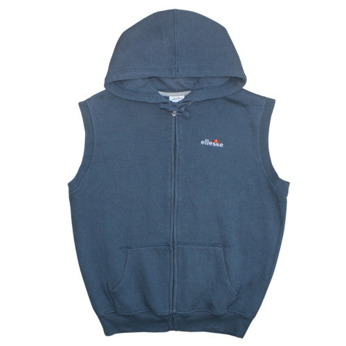 Ellesse Men's Blue Sleeveless Full Zip Hoodie Vest M