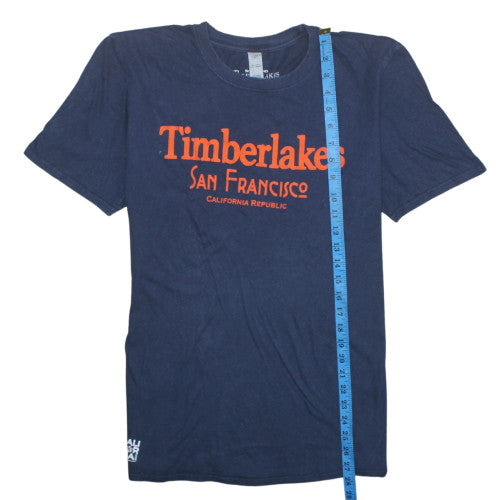Timberlakes Men's Navy Blue Graphic Print Crew Neck Cotton T-Shirt L