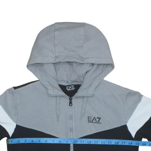 Emporio Armani EA7 Men's Grey Black Full Zip Hoodie Size M