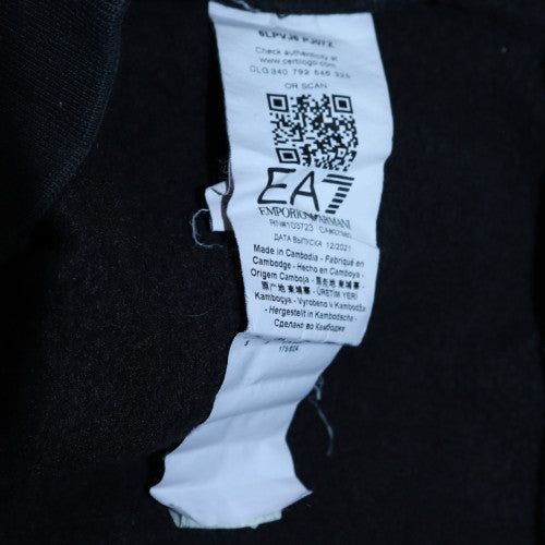 Emporio Armani EA7 Men's Grey Black Full Zip Hoodie Size M