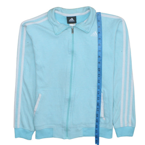 Adidas Women Blue Full Zip Sweatshirt Size L Classic Sportswear