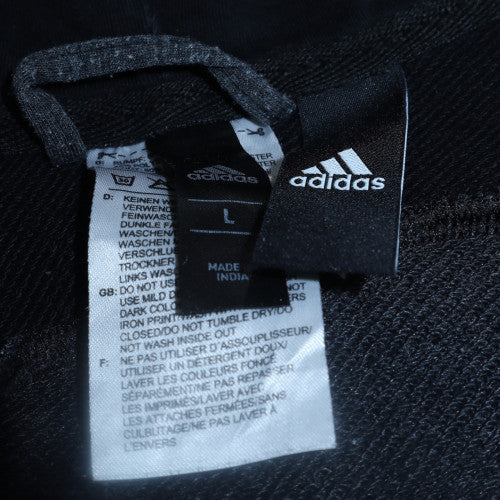 Adidas Men's Grey Full Zip Hoodie L Sports Casual Sweatshirt