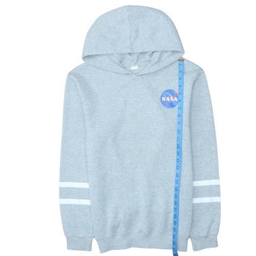 Men’s Grey NASA Pullover Hoodie Fleece Lined Regular Fit Medium