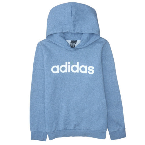 adidas Men's Blue Pullover Hoodie Medium Fleece Logo Sportswear