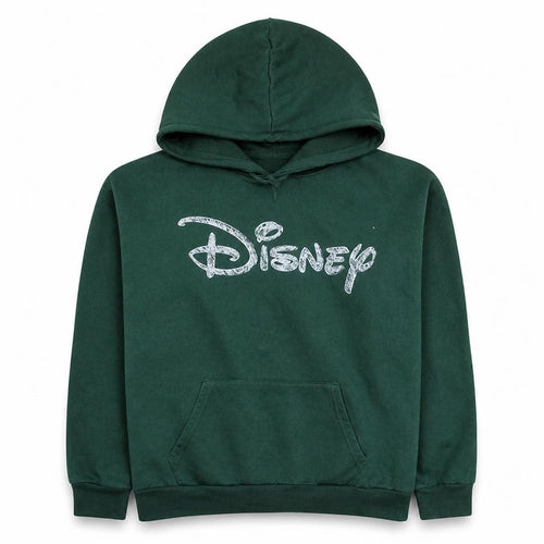 Disney Women Green Pullover Hoodie Size L Primark Cares Logo Print
