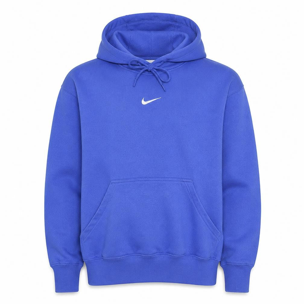 Front view of Nike Men's Blue XS Pullover Hoodie Cotton Blend Logo Sweatshirt