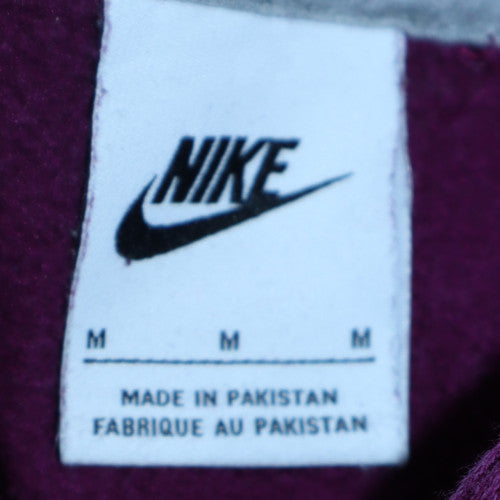 Nike Womens Purple Pullover Hoodie M Cotton Blend Hooded Sweatshirt