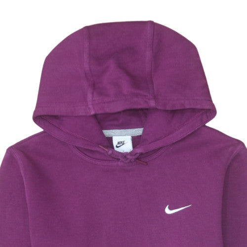 Nike Womens Purple Pullover Hoodie M Cotton Blend Hooded Sweatshirt