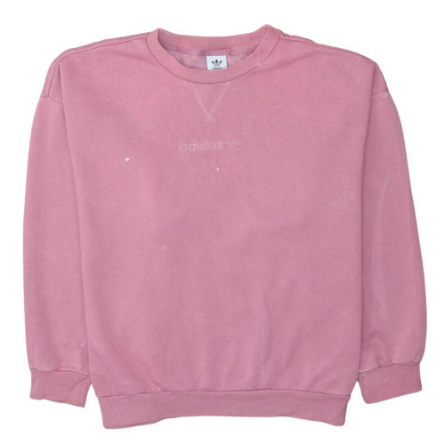 Adidas Women Pink Crew Neck Long Sleeve Pullover Sweatshirt Size M