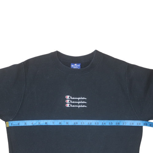 Champion Men's Black Small Pullover Sweatshirt Embroidered Logo