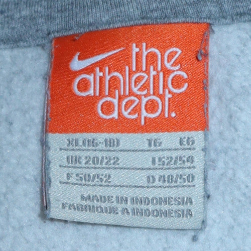Nike Men's Grey Full Zip Hoodie XL Cotton Blend Athletic Dept