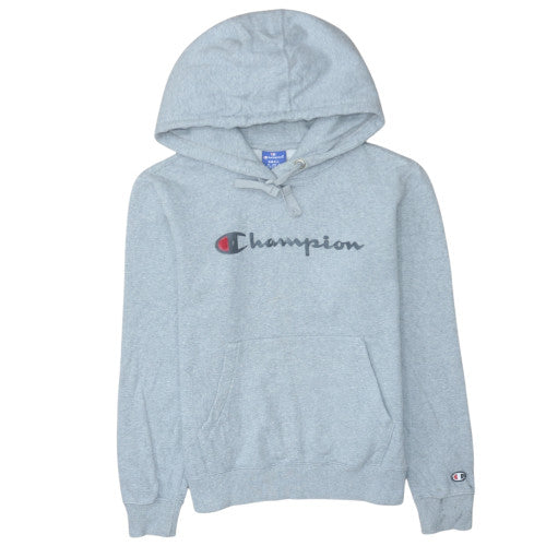 Champion Men's Grey Small Pullover Hoodie Logo Cotton Sweatshirt
