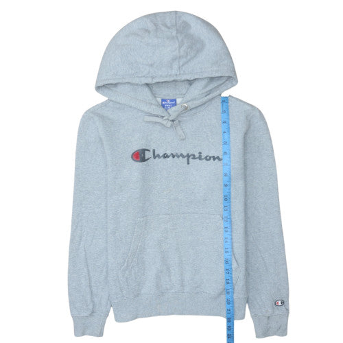 Champion Men's Grey Small Pullover Hoodie Logo Cotton Sweatshirt