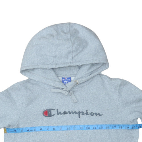 Champion Men's Grey Small Pullover Hoodie Logo Cotton Sweatshirt