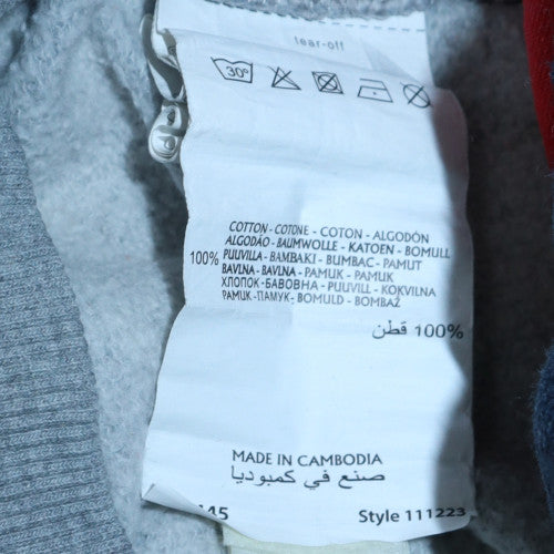 Champion Men's Grey Small Pullover Hoodie Logo Cotton Sweatshirt