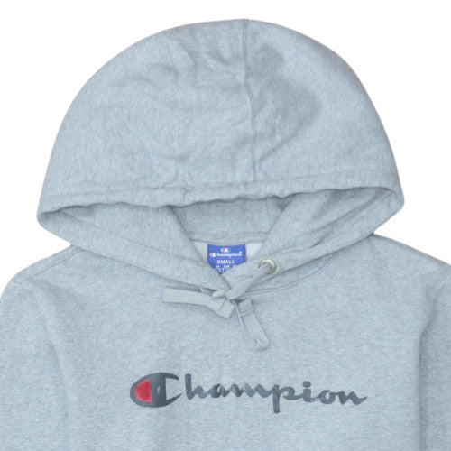 Champion Men's Grey Small Pullover Hoodie Logo Cotton Sweatshirt