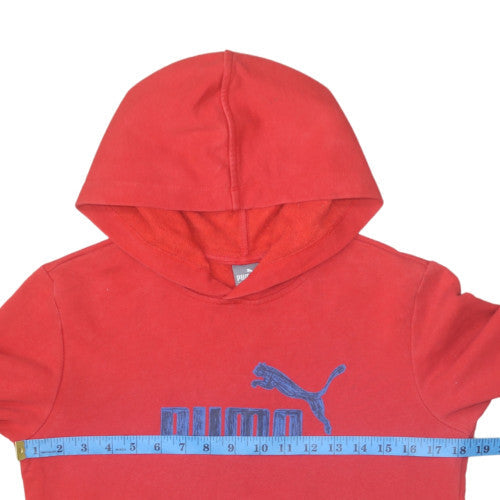 Puma Boys Red Pullover Hoodie XL 13-14 Years Cotton Blend Casual