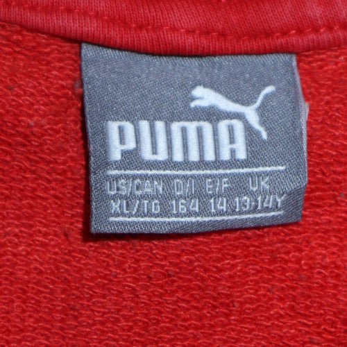 Puma Boys Red Pullover Hoodie XL 13-14 Years Cotton Blend Casual
