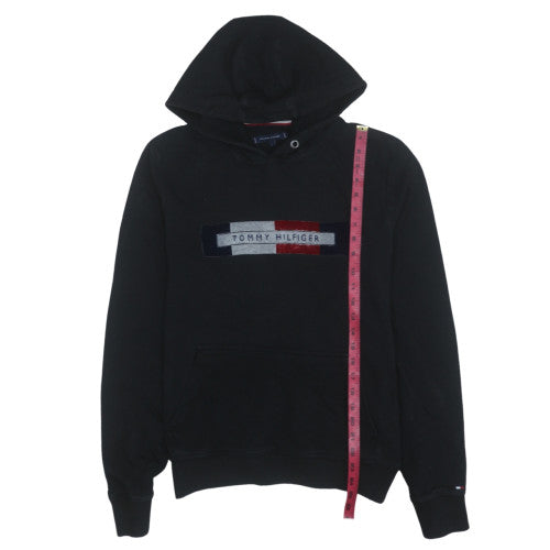 Tommy Hilfiger Men's Black Pullover Hoodie L Embroidered Logo