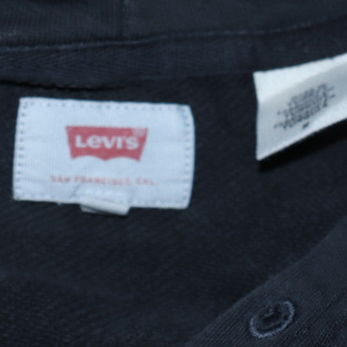 Levi's Men's Black Pullover Hoodie Medium Logo Graphic Sweatshirt