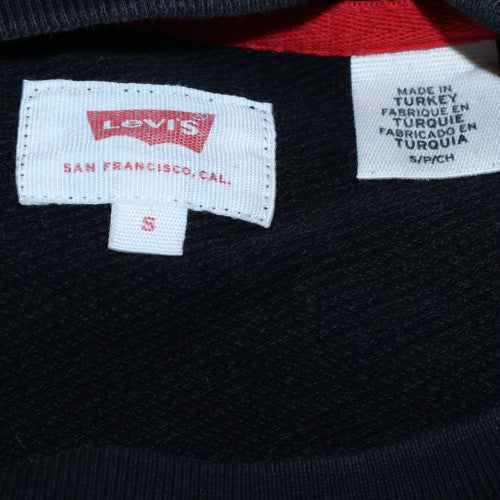 Levi's Men's Black Red Crew Neck Logo Sweatshirt Size S