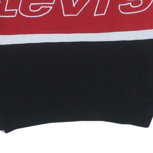 Levi's Men's Black Red Crew Neck Logo Sweatshirt Size S
