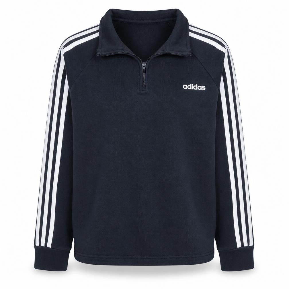 Front view of Adidas Women's Black 1/4 Zip Long Sleeve Sweatshirt, size M