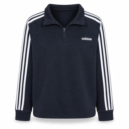 Front view of Adidas Women's Black 1/4 Zip Long Sleeve Sweatshirt, size M