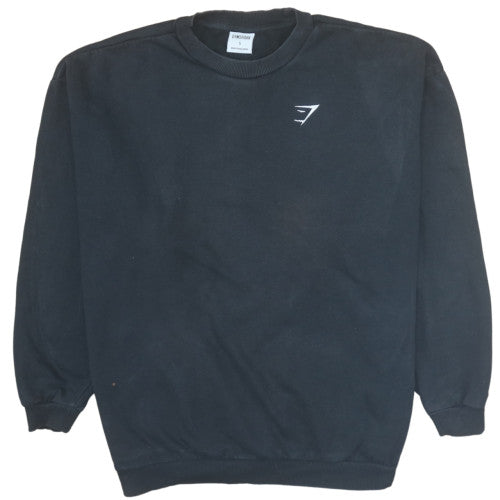 Gymshark Men's Black Small Pullover Crew Neck Sweatshirt Cotton Blend