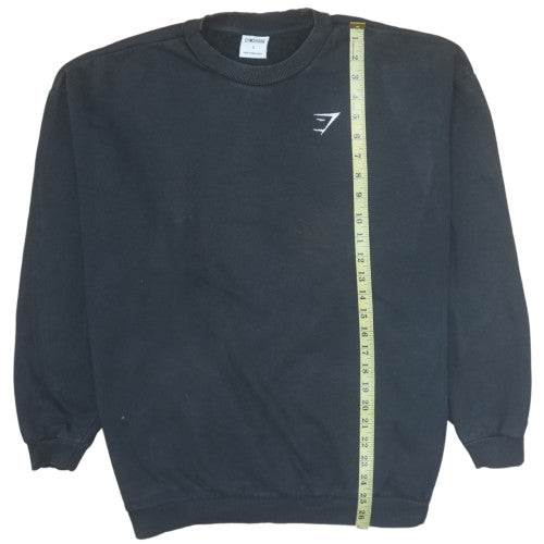 Gymshark Men's Black Small Pullover Crew Neck Sweatshirt Cotton Blend