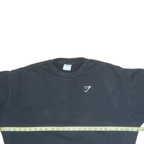 Gymshark Men's Black Small Pullover Crew Neck Sweatshirt Cotton Blend