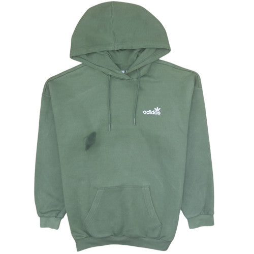 Adidas Men's Green Pullover Hoodie Small Logo Fleece Sweatshirt