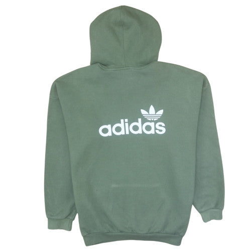 Adidas Men's Green Pullover Hoodie Small Logo Fleece Sweatshirt