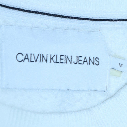 Calvin Klein Jeans Men's White Logo Pullover Sweatshirt M