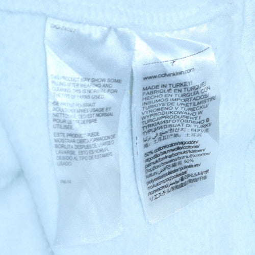 Calvin Klein Jeans Men's White Logo Pullover Sweatshirt M