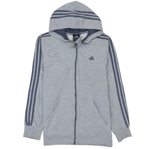 Adidas Men's Grey Full Zip Hoodie Size M Sports Fleece Essential