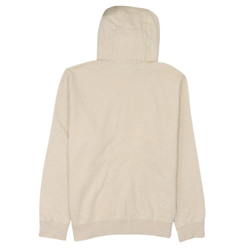 Nike Women Beige Pullover Hoodie L Cotton Blend Logo Hooded Sweatshirt
