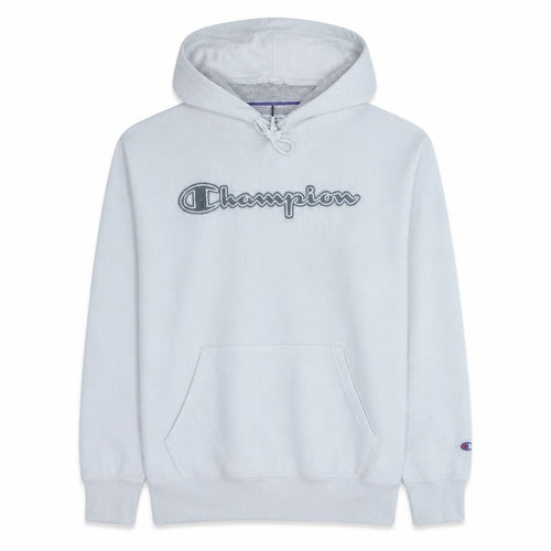 Champion Men's White Pullover Hoodie L Logo Graphic Sportswear