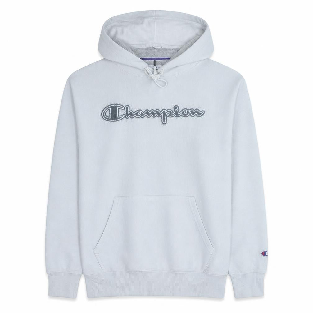 Champion Men's White Pullover Hoodie L Logo Graphic Sportswear