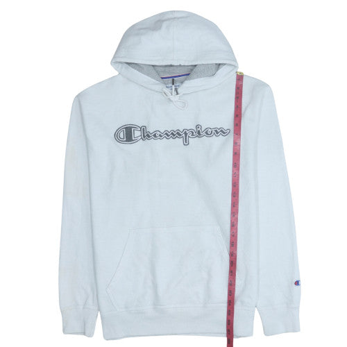 Champion Men's White Pullover Hoodie L Logo Graphic Sportswear