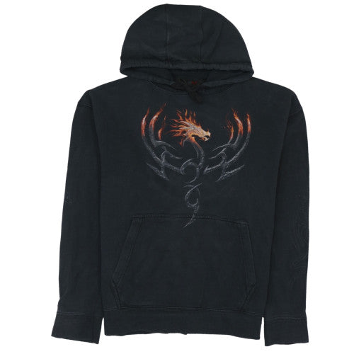 Spiral Men's Black Pullover Hoodie XL Dragon Gothic Fleece