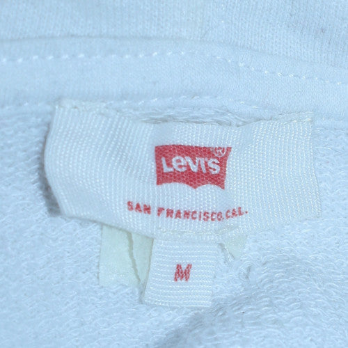 Levi's Women White Floral Logo Pullover Hoodie Medium