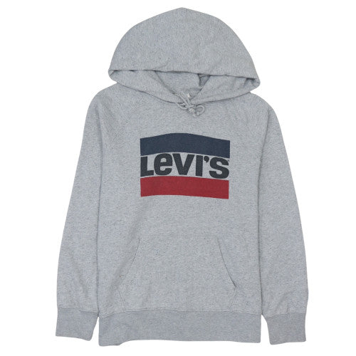Levi's Men's Grey Pullover Hoodie L Fleece Logo Classic