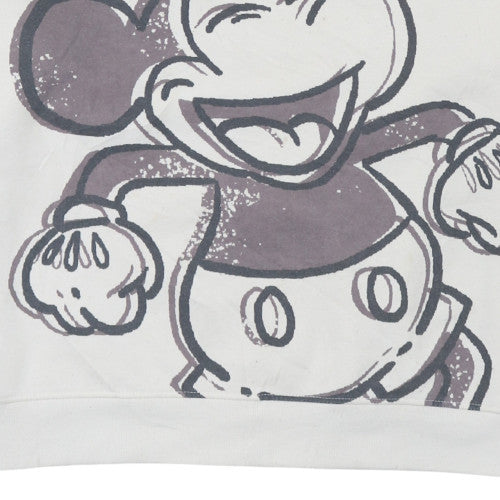 Disney Women’s White 2XL Mickey Mouse Crew Neck Sweatshirt