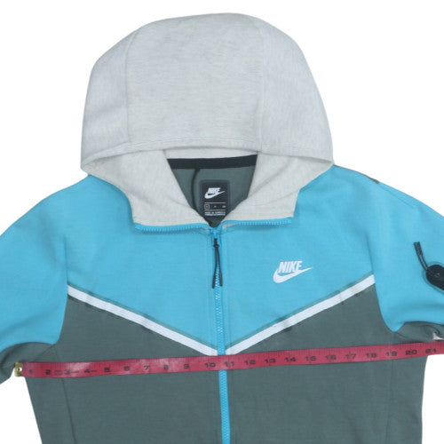 Nike Men's Blue Full Zip Hoodie S Sportswear Cotton Blend
