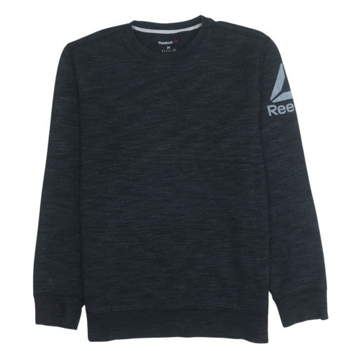 Reebok Mens Black M Pullover Crew Neck Logo Sweatshirt