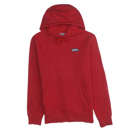 FILA Men's Red Pullover Hoodie Size S Regular Fit Fleece Sweatshirt