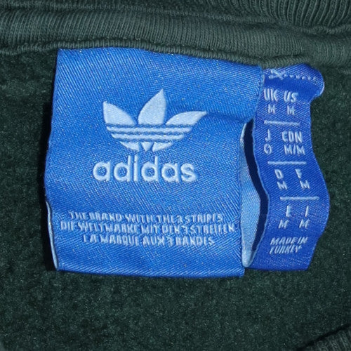 Adidas Mens Green Pullover Sweatshirt M Crew Neck Logo Casual